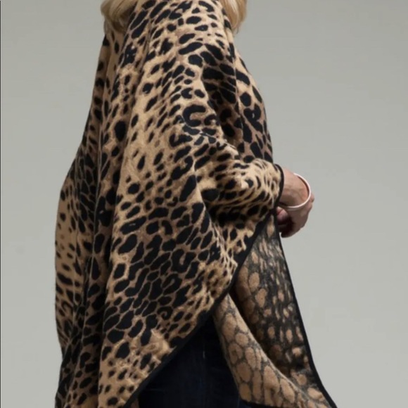 Leopard Print Ruana - Picture 2 of 4